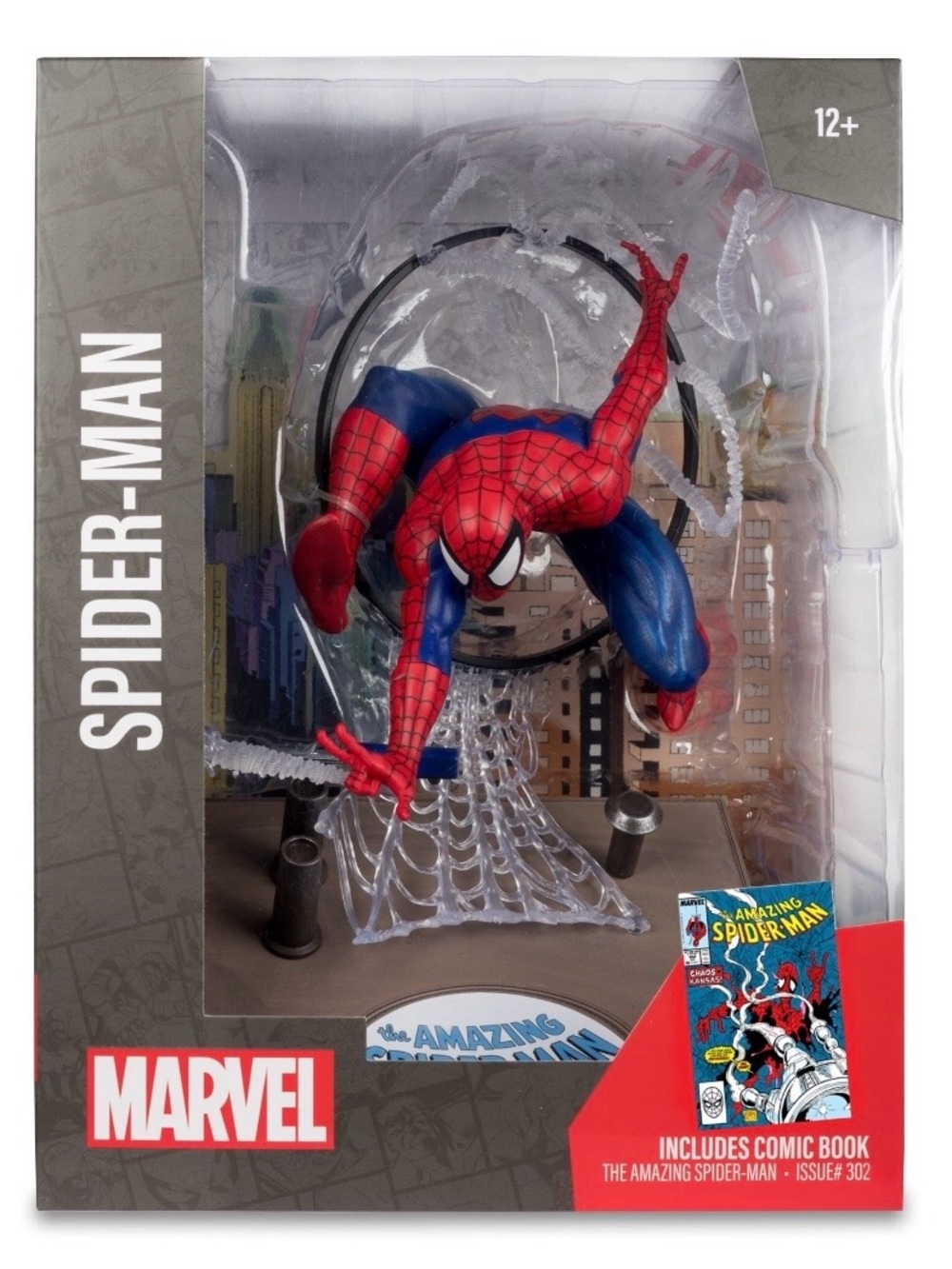 Marvel Spider-Man Poseable Figure in Red & Blue with Web Base